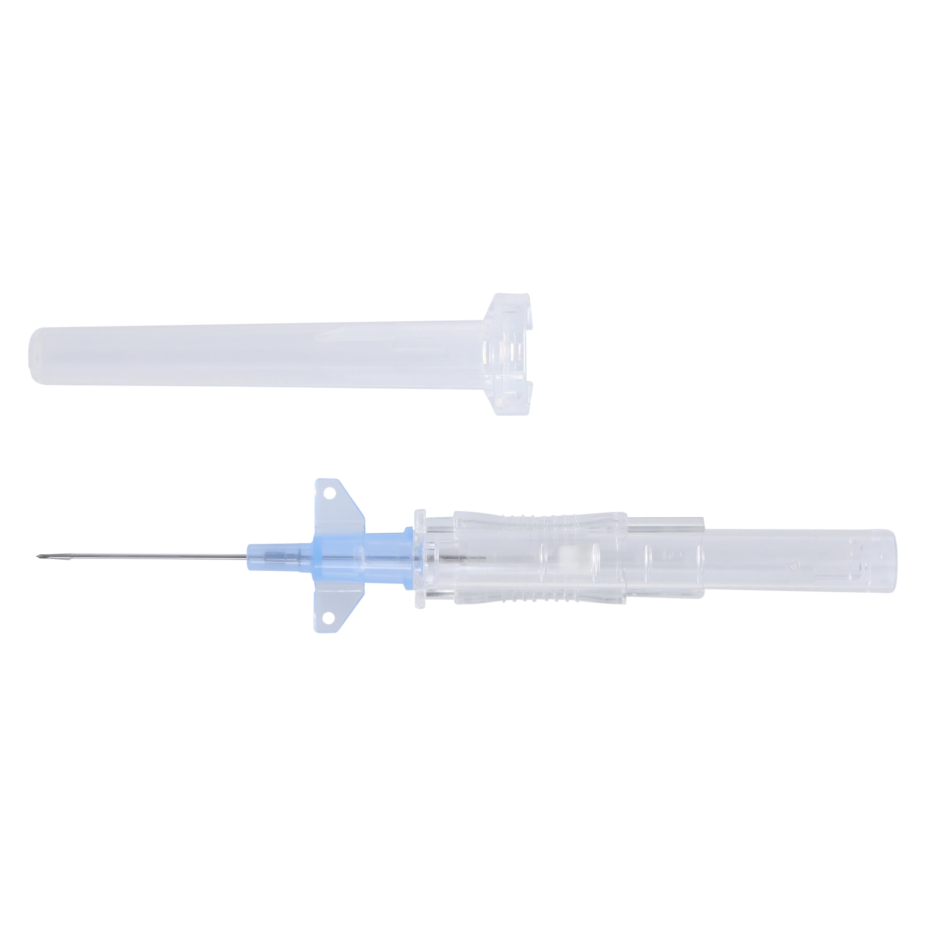 Jelco Protectiv Plus IV Catheter with Wings, 22 Gauge, 1 Inch, Safety Straight, Blue, Sterile, 50/Box