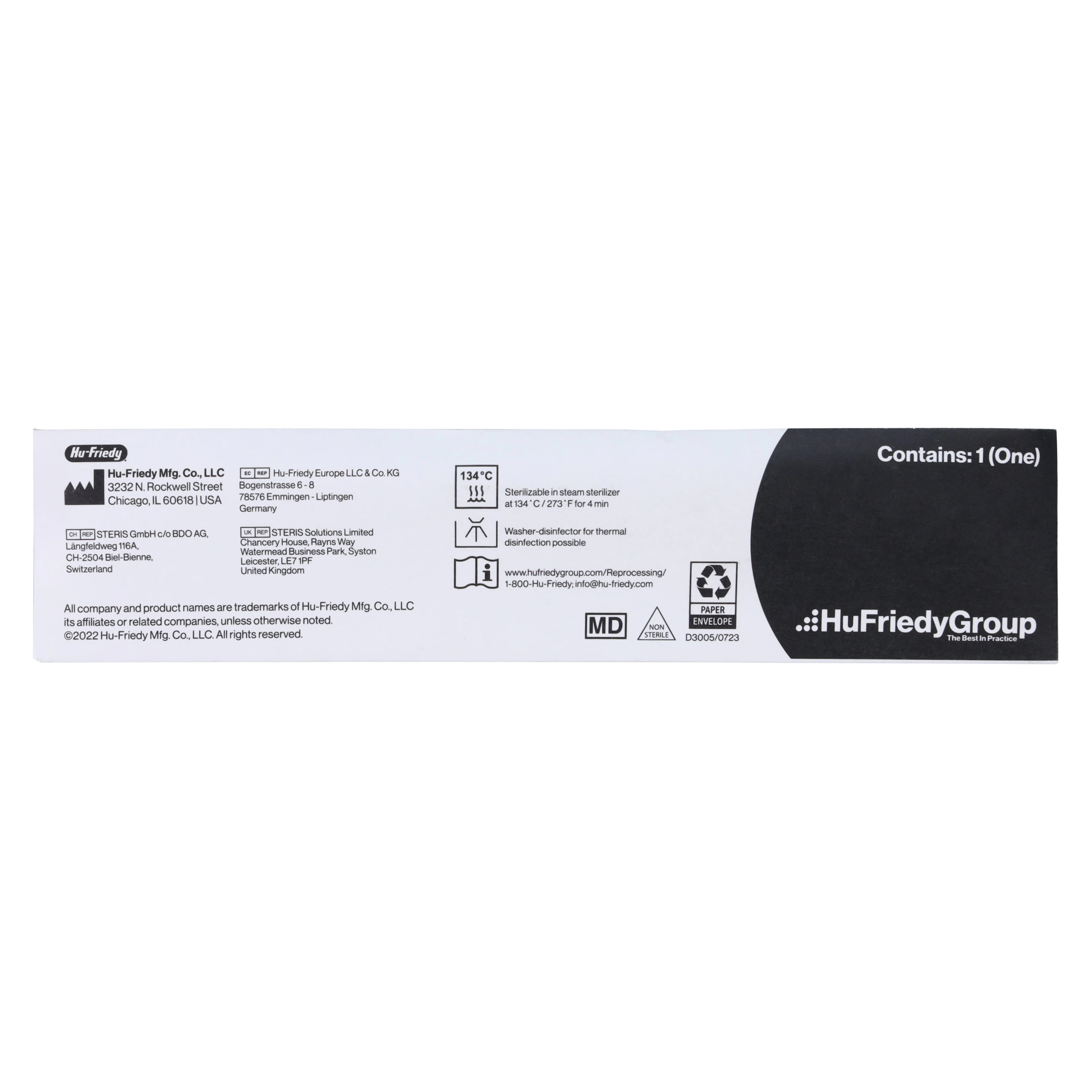 Hu-Friedy Scalpel Handle No. 5, Straight Round, Stainless Steel, 6" Long, 1/Pk, 10-130-05