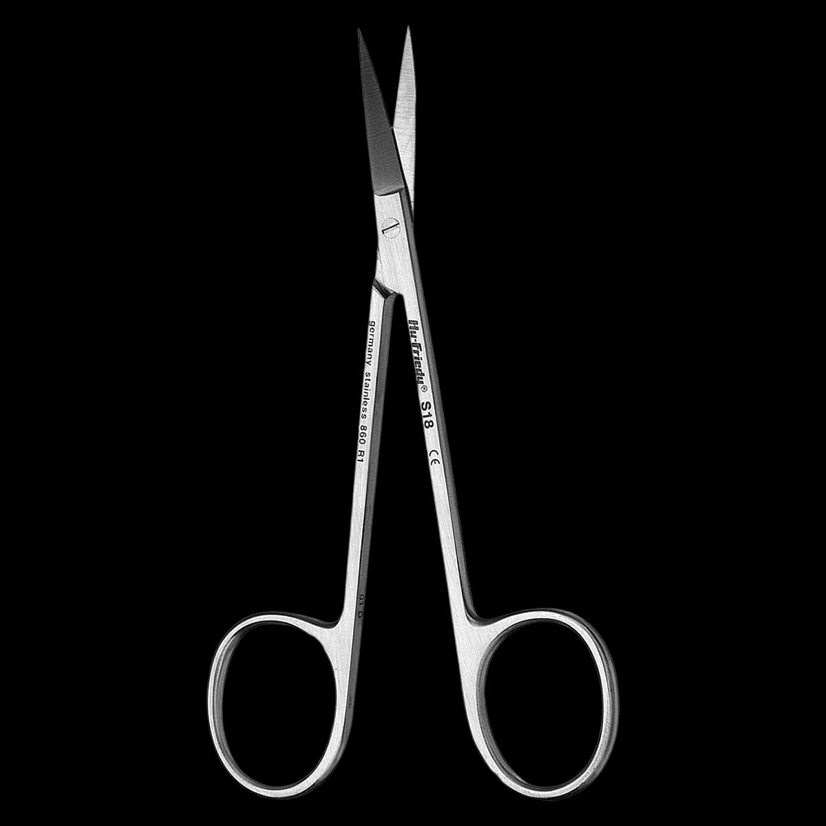 Hu-Friedy Iris Scissors, #18, Curved, Delicate, 4-1/2" (11.5 cm), S18