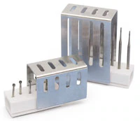 Hu-Friedy IMS 1/2 Bur Cushion with Short Lid, 6 Holes, Silver, Autoclavable, IMS-1372SH
