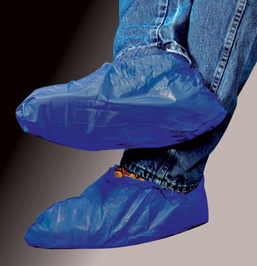 Cellucap/Melco Disposable Polyethylene Shoe Covers, X-Large, Blue, Skid-Resistant, 150 Pairs/Case