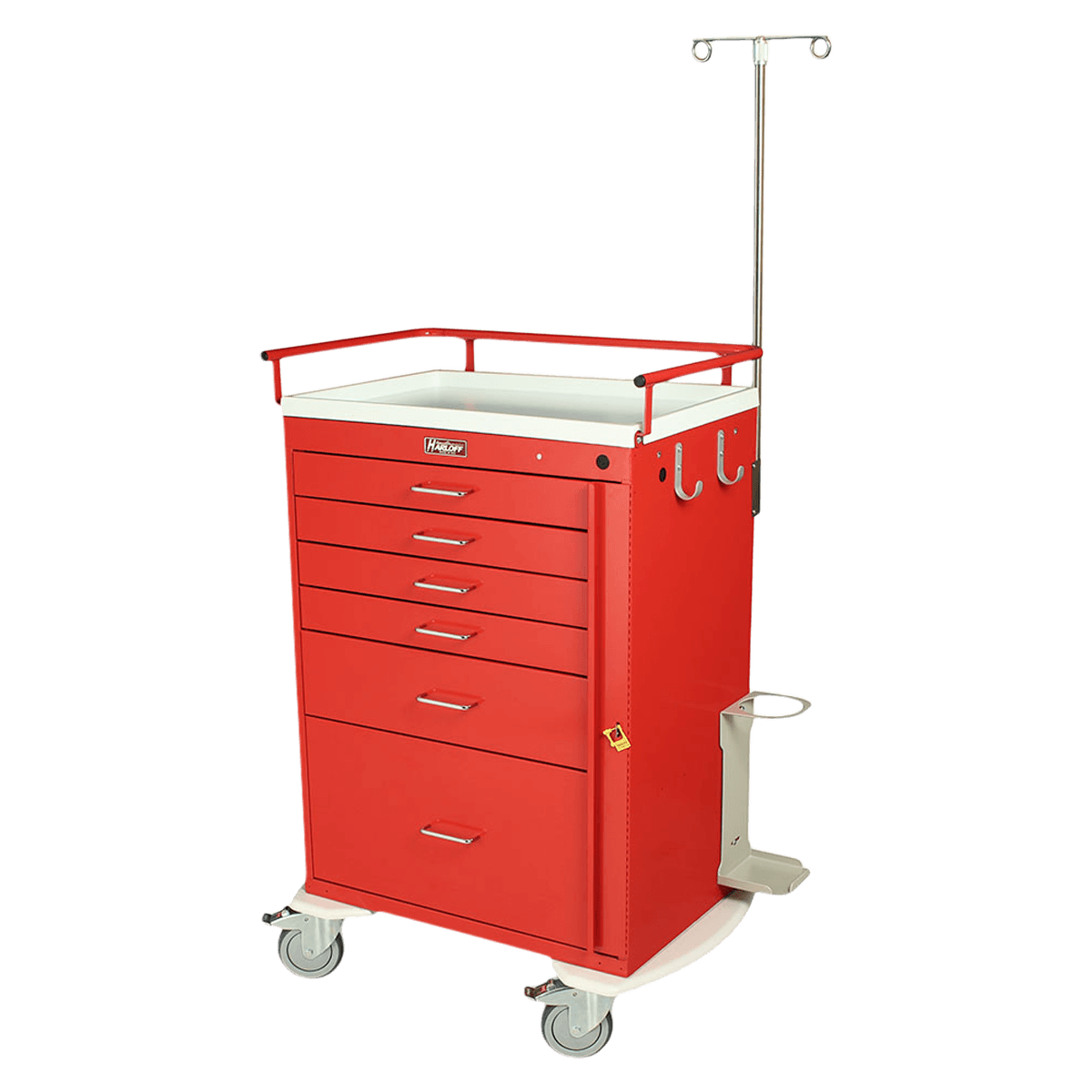 Harloff Manufacturing Emergency Cart, 6 Drawer, Classic Crash Cart