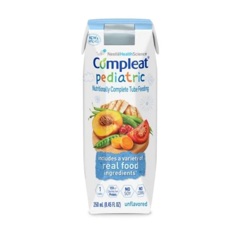 Compleat Pediatric Tube Feeding Formula, Unflavored, 250 mL Carton, 24/Case