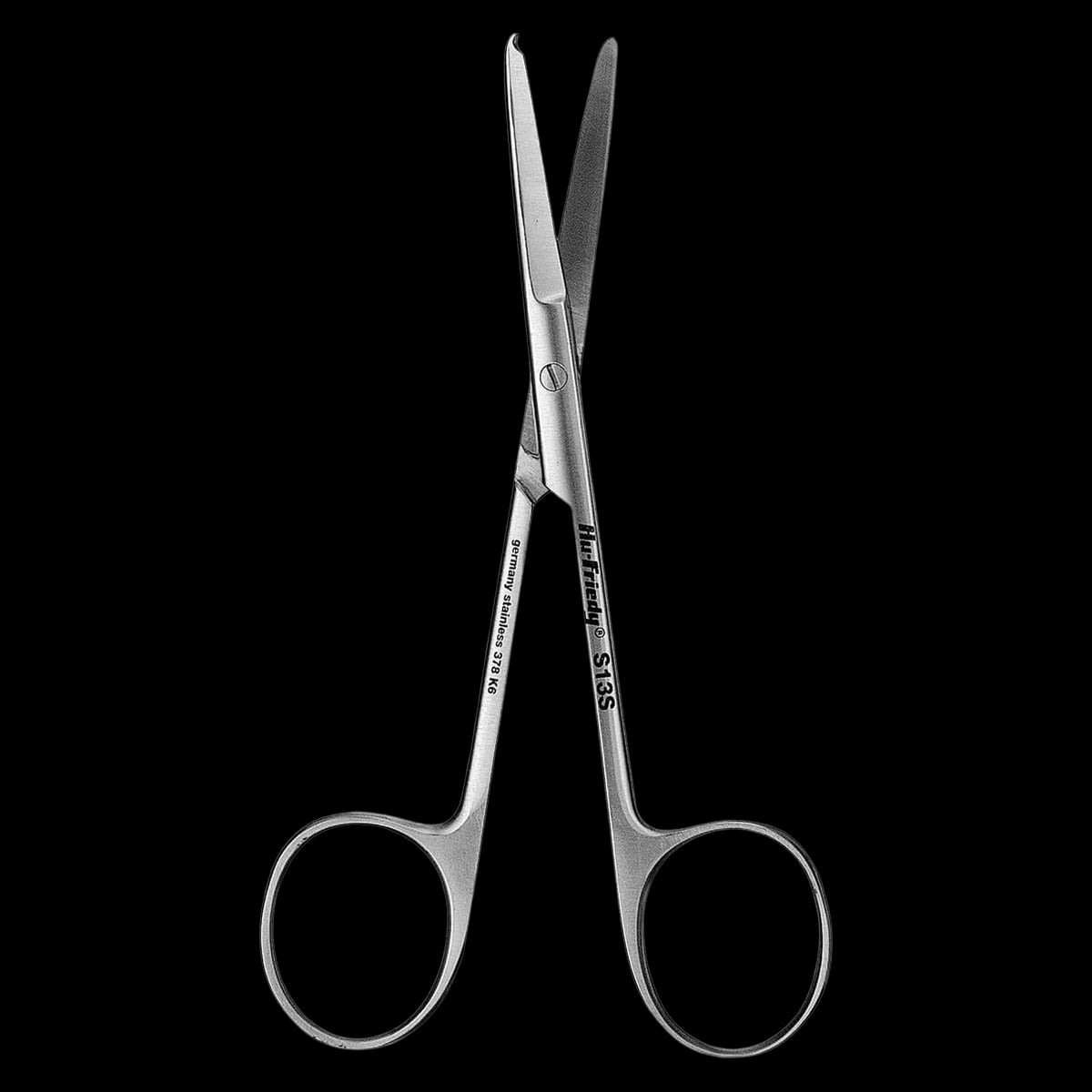Hu-Friedy Suture Scissors, Standard Series, #13S, 4-3/4" (12 cm), Straight, Stainless Steel, 1/Pk, S13S