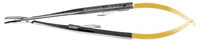 Hu-Friedy Castroviejo Perma Sharp Needle Holder, Curved, 5.5" (14 cm), Tungsten Carbide, NH5021