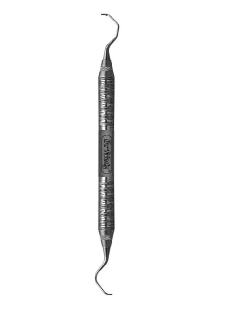 Hu-Friedy Langer Curette 17/18 Rigid, #6 Satin Steel Handle, Double-Ended, SL17/18R6