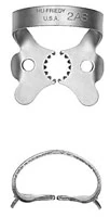 Hu-Friedy Satin Steel Rubber Dam Clamp, #2AS, Winged, Larger Premolars, 1/Pk, RDCM2AS
