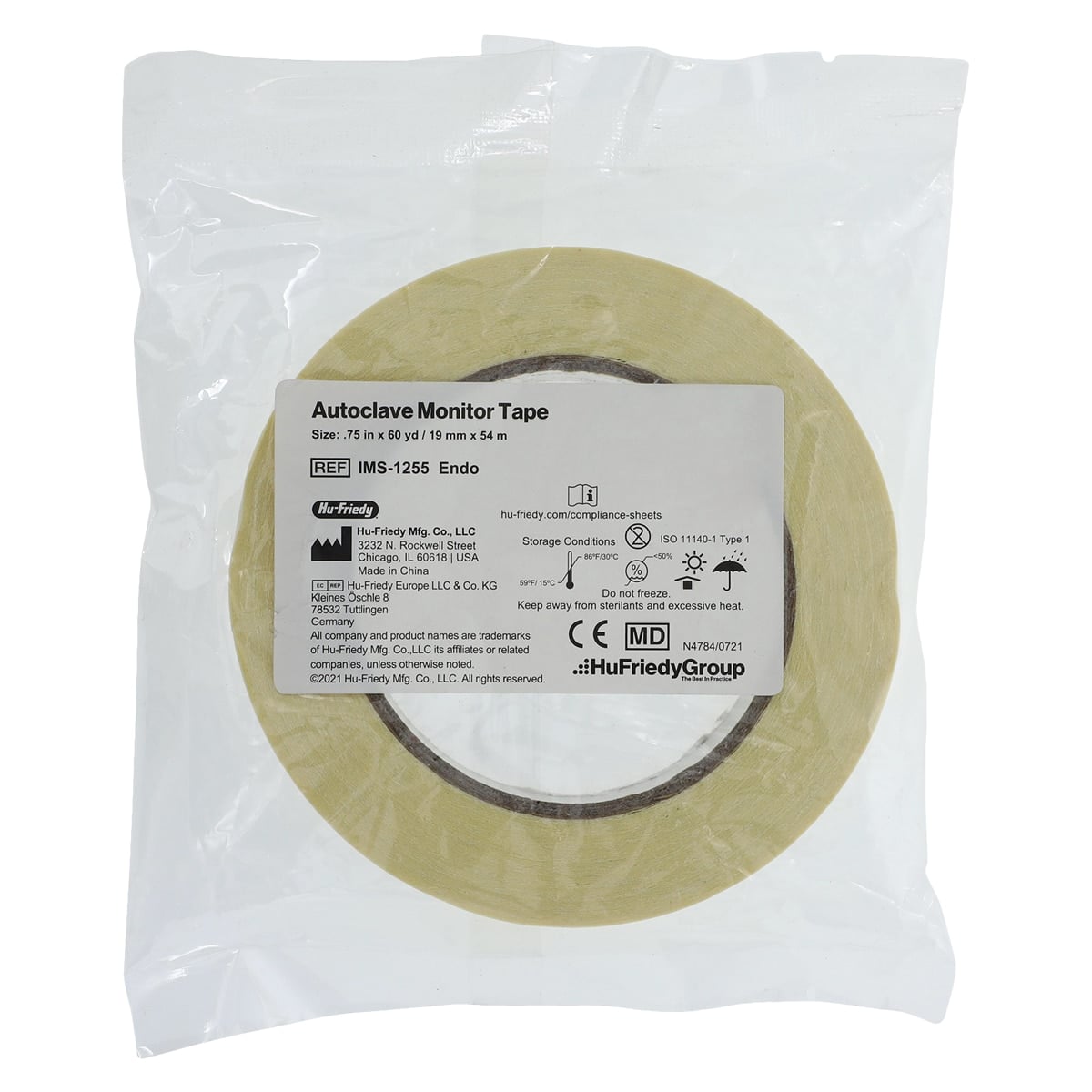 Hu-Friedy IMS Autoclave Monitor Tape, Endo, 3/4" x 60 yd, IMS-1255