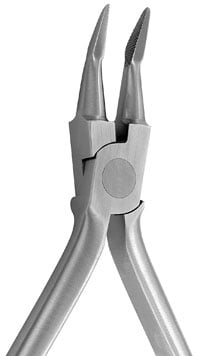 Hu-Friedy Slim Weingart Utility Pliers, Tapered 20° Tips, Serrated, Stainless Steel, 678-202