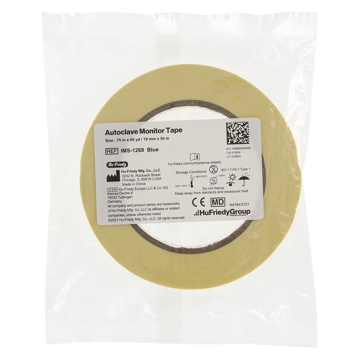 Hu-Friedy IMS Autoclave Monitor Tape, Blue, 3/4" x 60 yd, IMS-1268