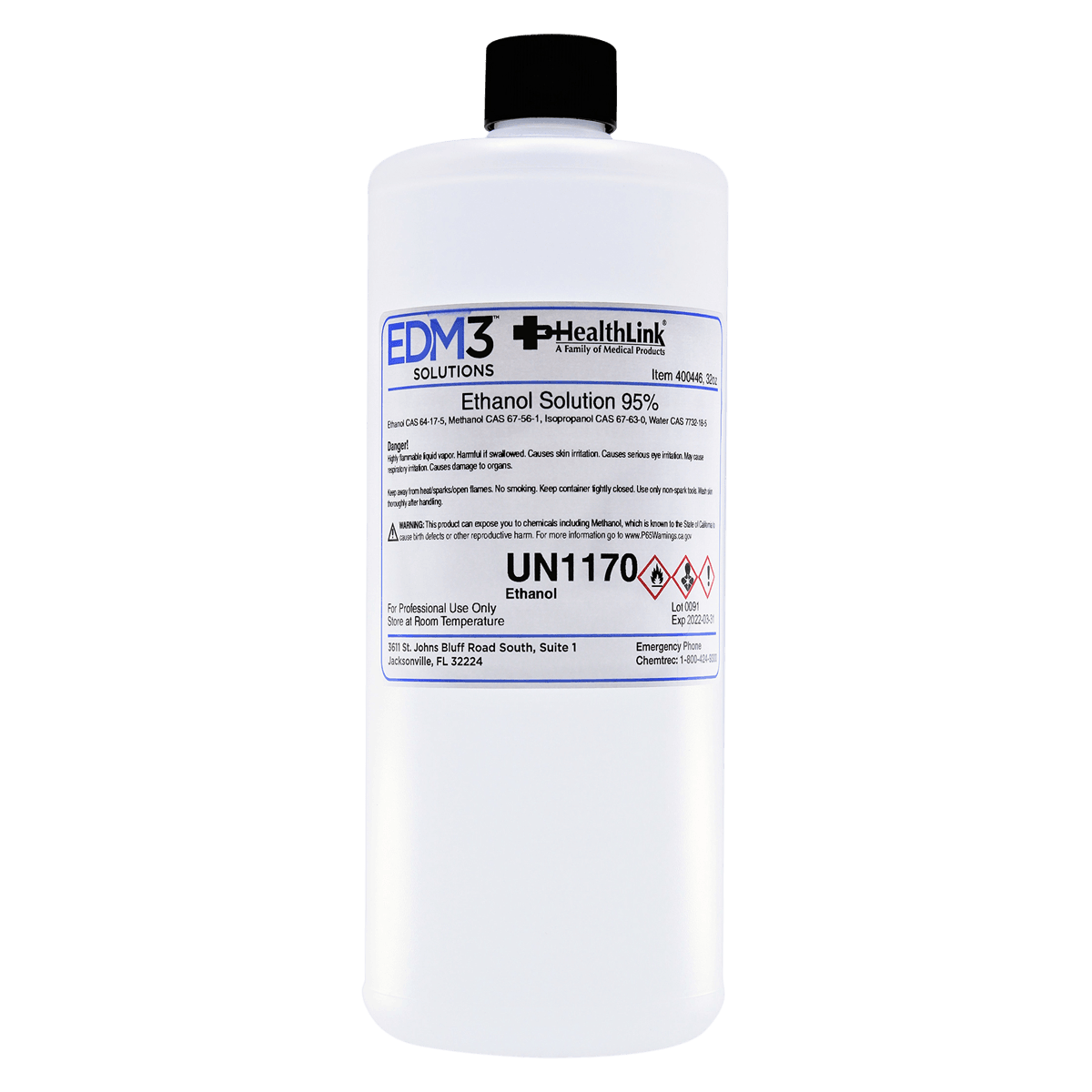 Ethanol Reagent 95%, 32 oz Bottle