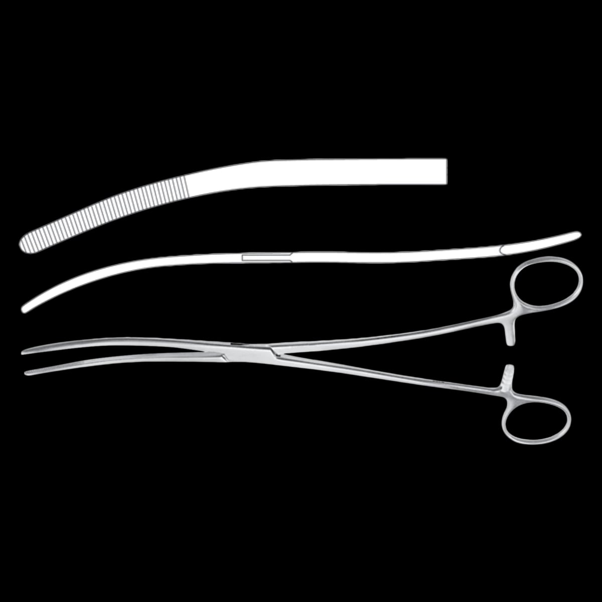 Miltex Meister-Hand Bozeman Sponge Forceps, Double Curve, 10-1/2" (26.7 cm), Stainless Steel, Autoclavable