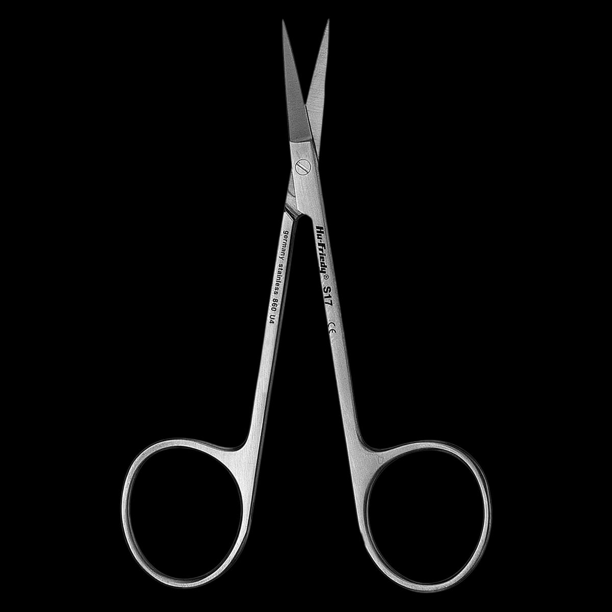 Hu-Friedy Iris Scissors, Standard Series, Straight/Delicate, #17, 4-1/2" (11.5 cm), 1/Pk, S17