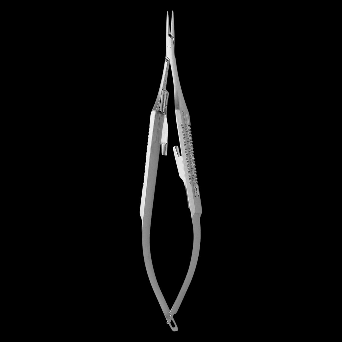 Hu-Friedy Micro Straight Castroviejo Needle Holder, Flat Handle, 5.25" (13 cm), NHM-5028