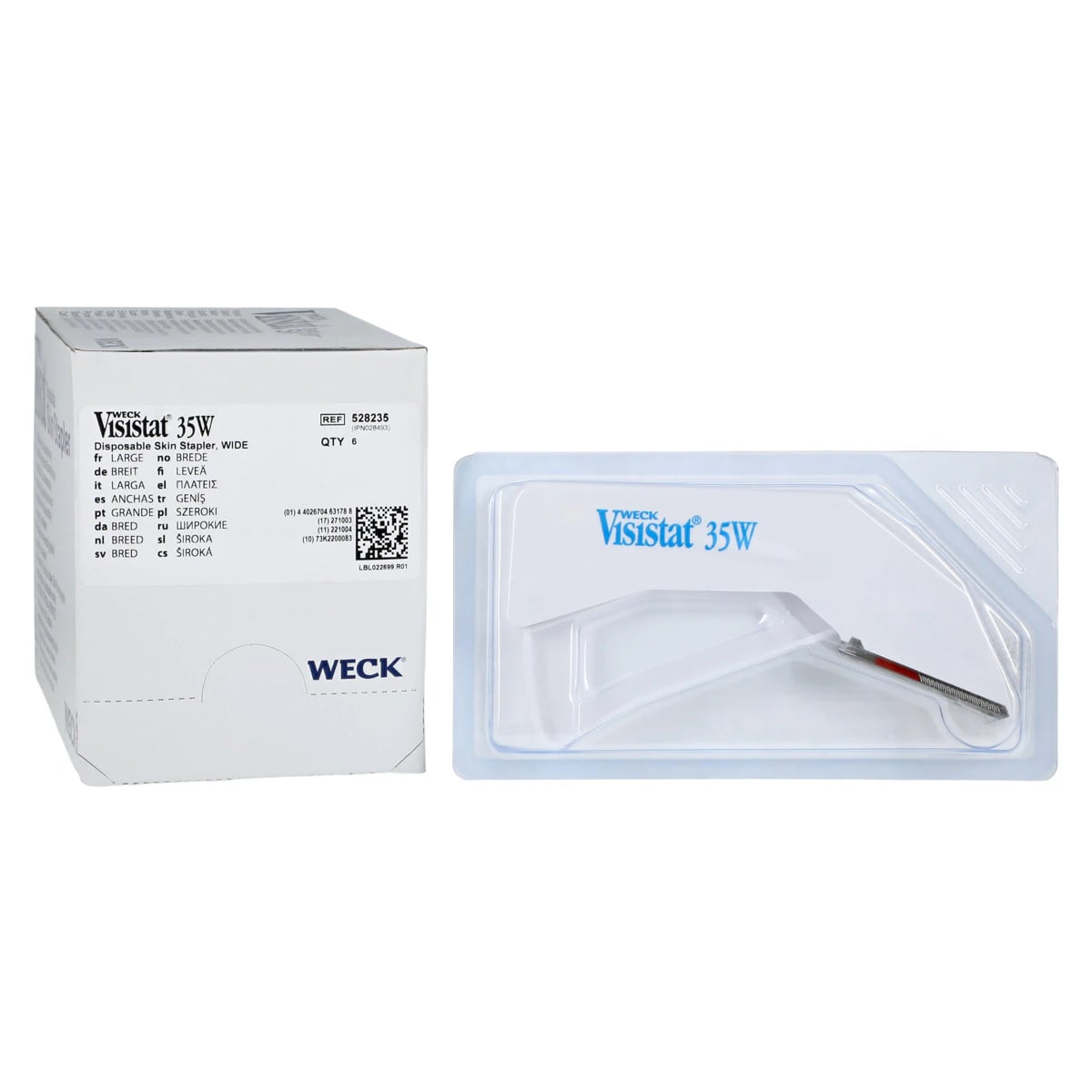 Visistat 35W Skin Stapler, Stainless Steel, Squeeze Handle, 6/Box