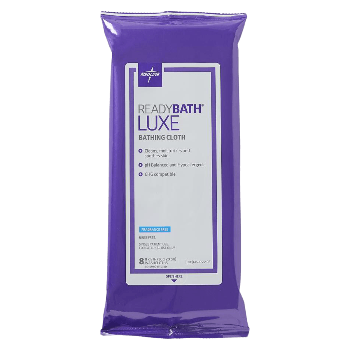 Medline ReadyBath Premium Fragrance-Free Bathing Washcloths, 8 x 24/Case