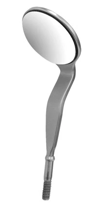 Hu-Friedy Cone Socket Front Surface Mouth Mirror, Double-Sided, #4 Rhodium-Coated, 22mm, 6/Pk, MIR4DS/6