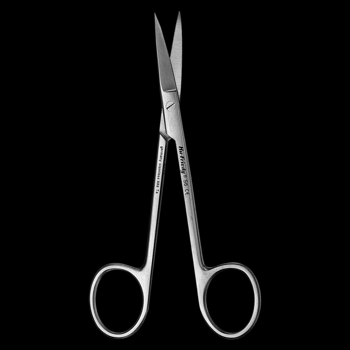 Hu-Friedy Wagner Scissors, Curved Pointed, #6, 1 Serrated Blade, 4.5" (11.5 cm), S6