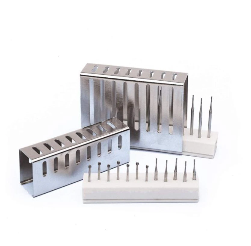 Hu-Friedy IMS Bur Cushion with Short Lid, Holds 12 Burs, Silicone Base with Stainless Steel Lid, IMS-1372S
