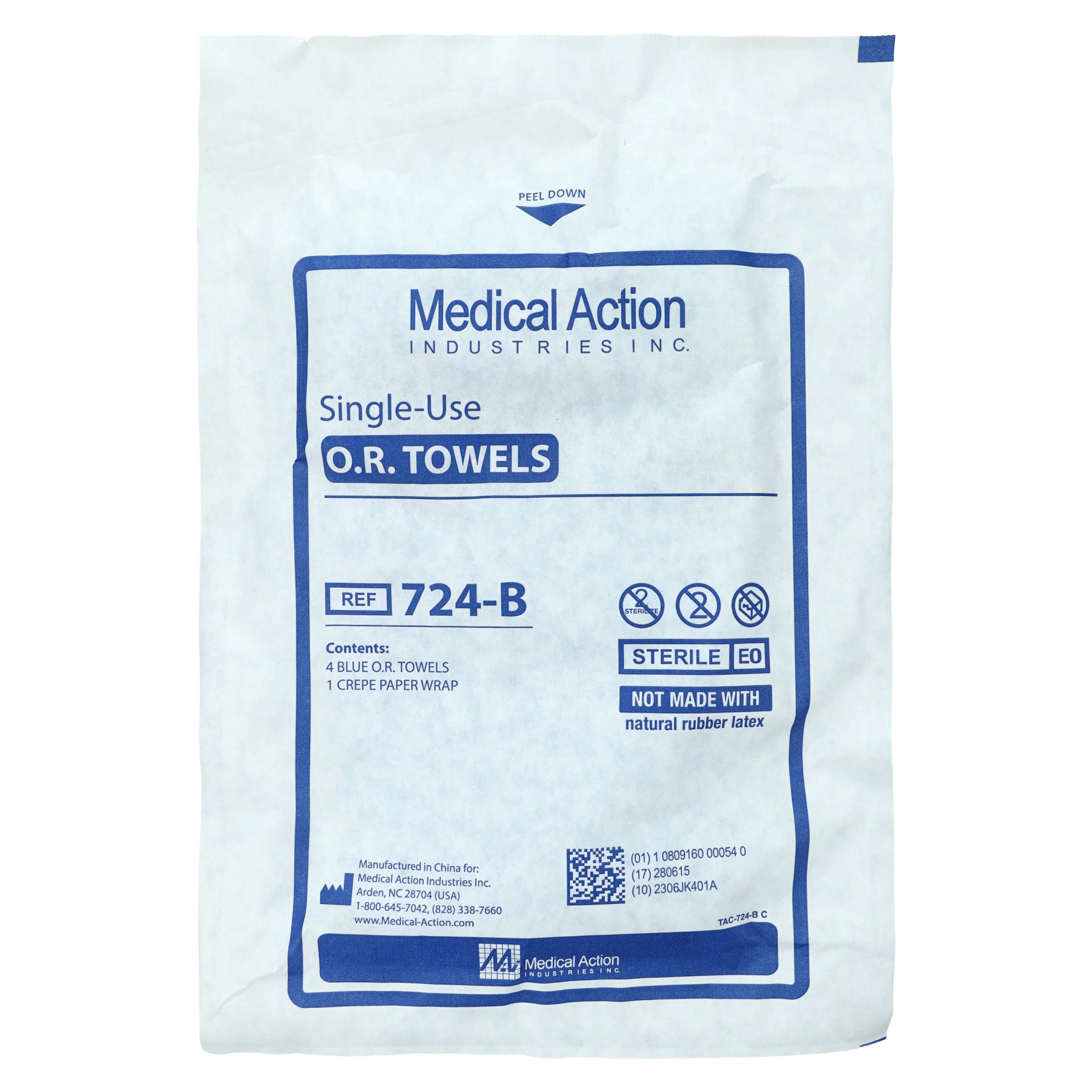 Medical Action Industries Sterile Blue OR Towels, Disposable