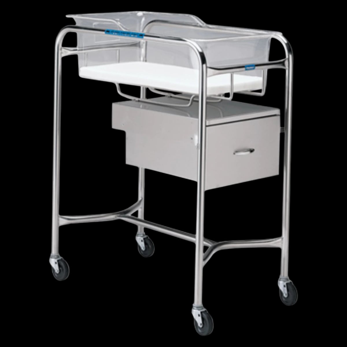 Pedigo Products Bassinet Stand, Stainless Steel, Silver, 31"L x 18-1/8"W