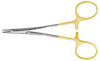 Hu-Friedy Halsey Perma Sharp Needle Holder, Serrated, 13 cm (5"), Gold Plated, NH5037