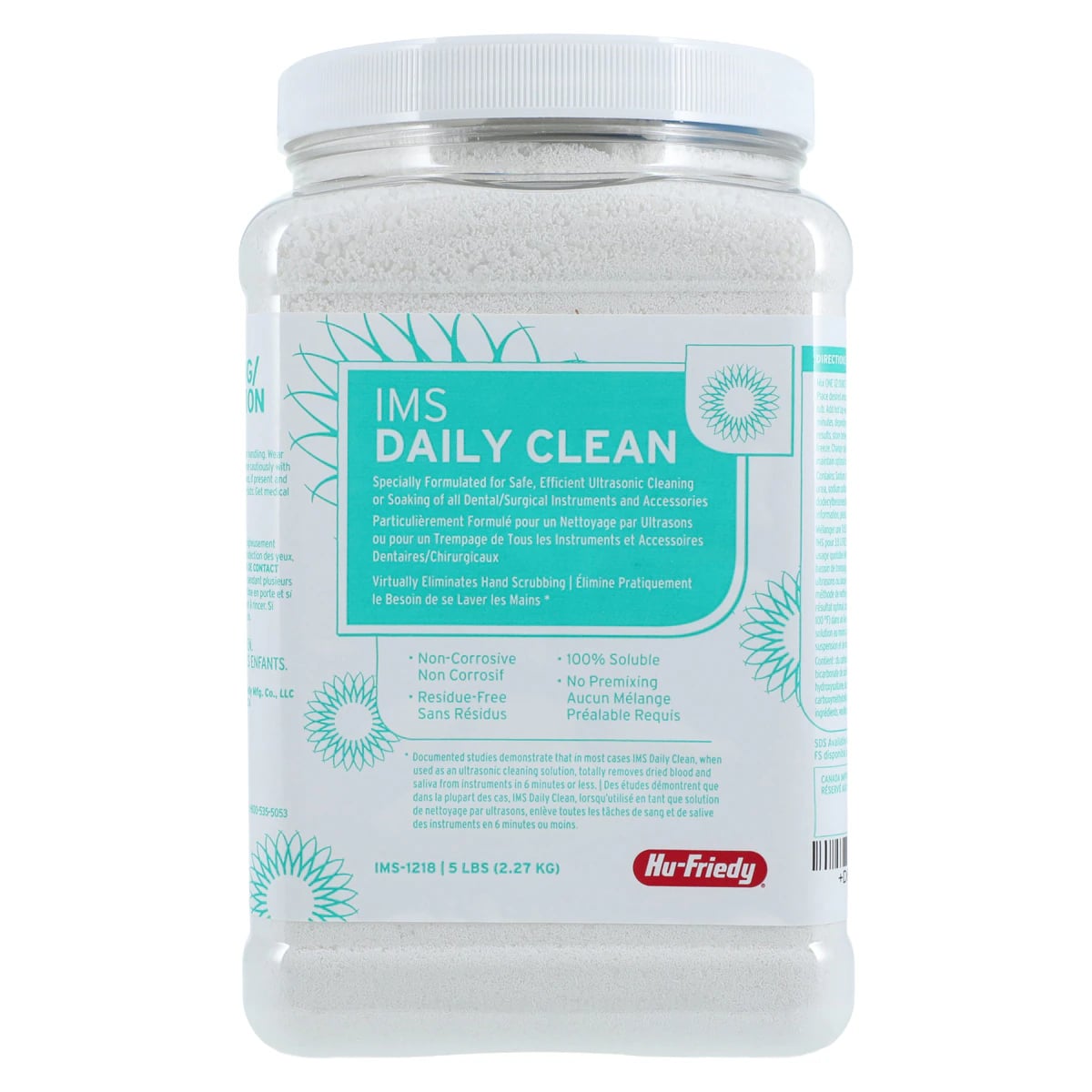Hu-Friedy IMS Daily Clean General Purpose Detergent, 5 lb (2.27 kg) Tub, Makes 160 Gallons, IMS-1218