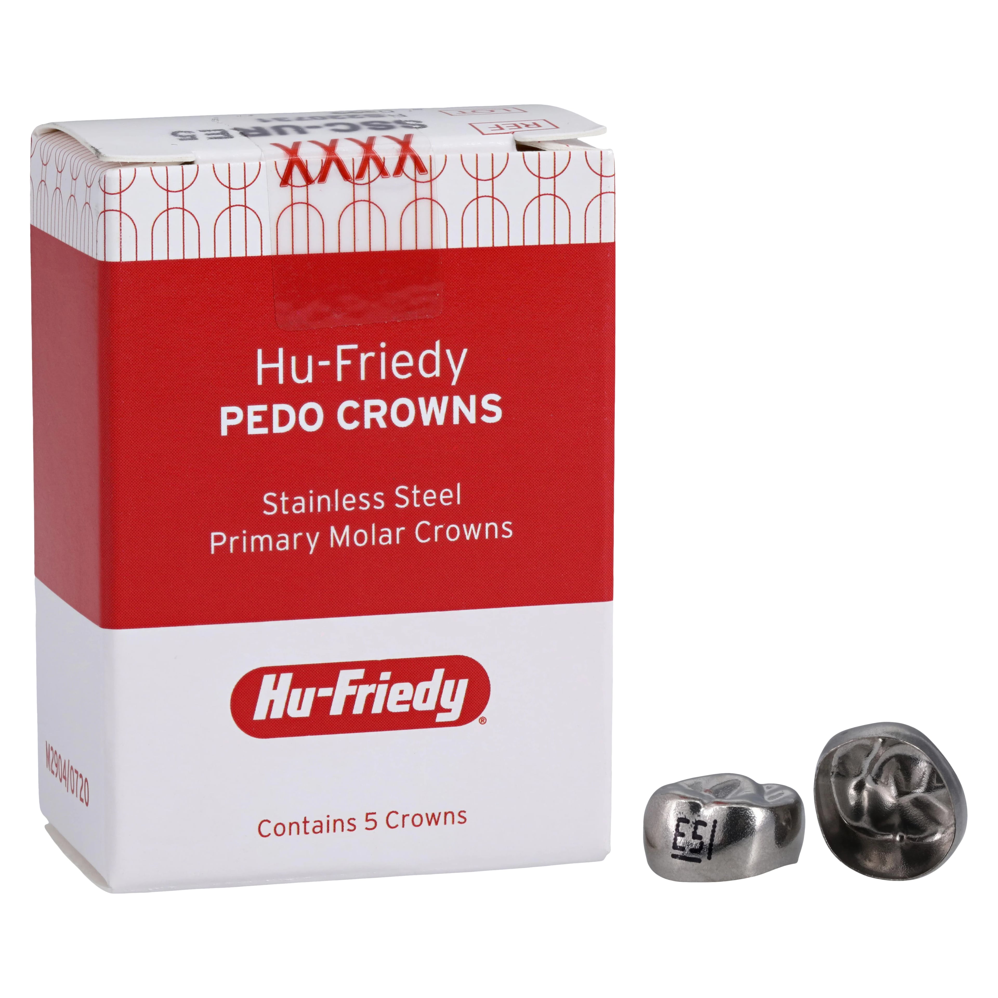 Hu-Friedy Stainless Steel Primary Molar Crown, Upper Right 1st Primary, Size #2 (D2), Refill 5/Pack, SSC-URD2