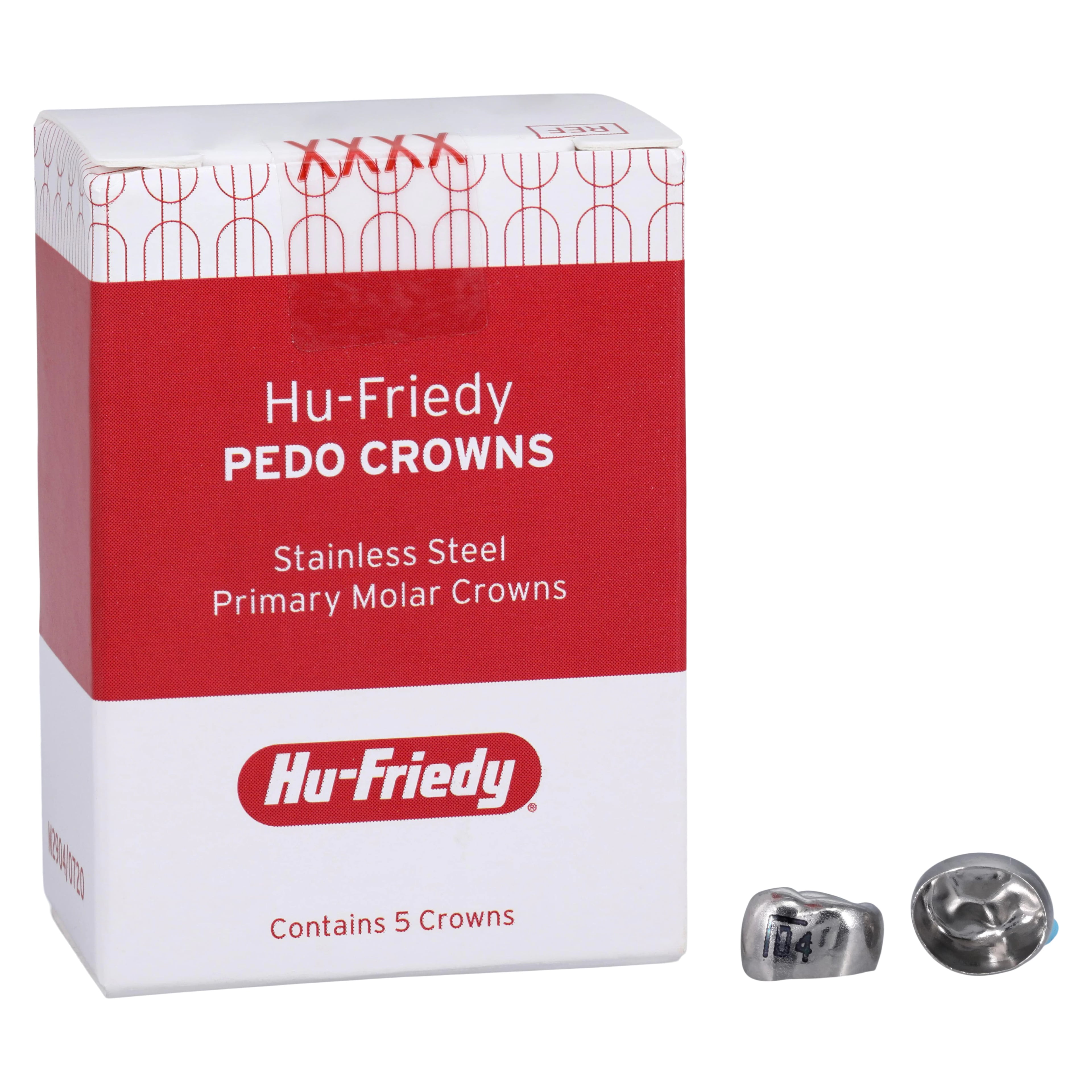 Hu-Friedy Stainless Steel Pedo Crowns, First Primary Molar, Lower Left, Size #4 (LLD4), 5/Pack, SSC-LLD4