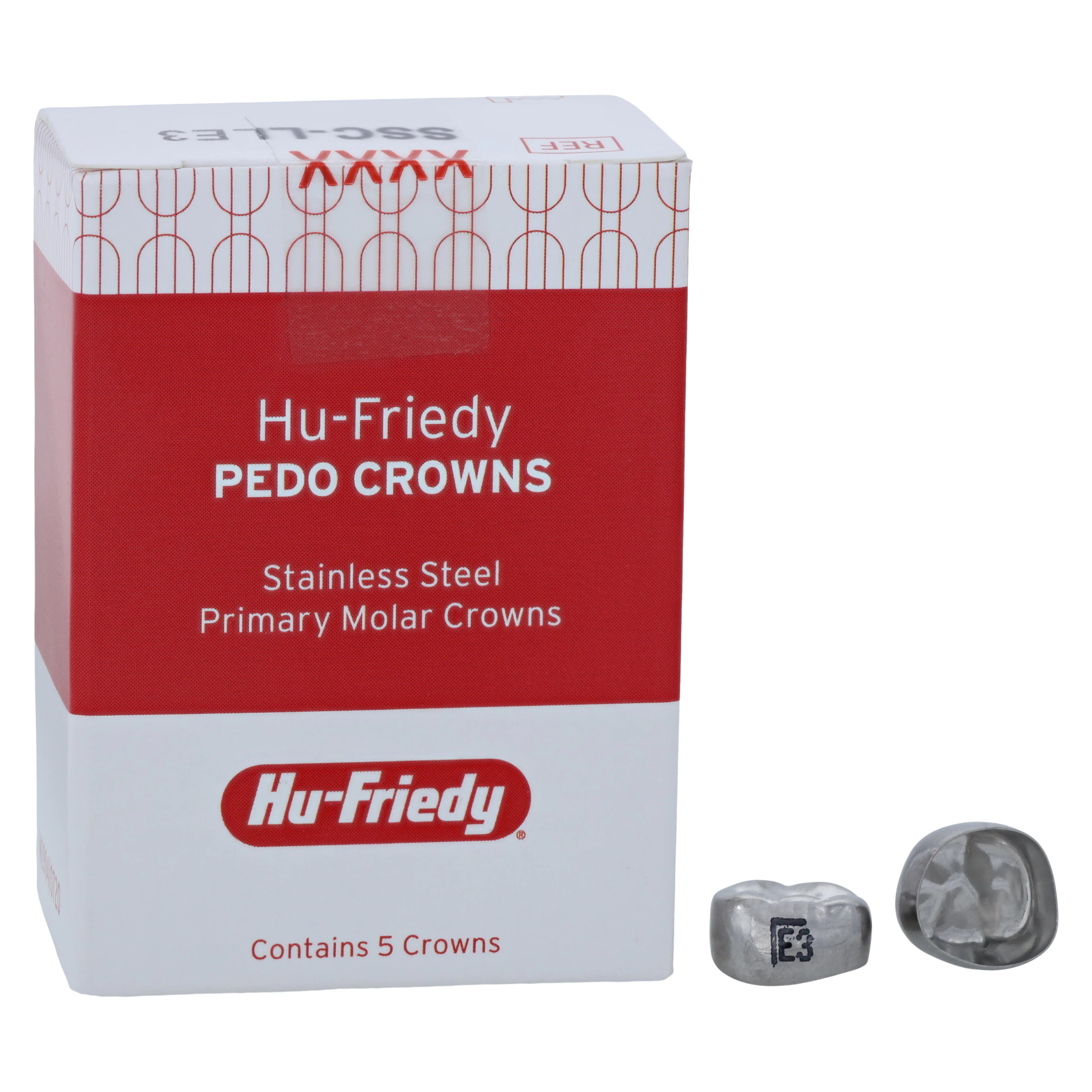 Hu-Friedy Stainless Steel Primary Molar Crown, Lower Left 2nd Primary #3 (LLE3), 5/Box