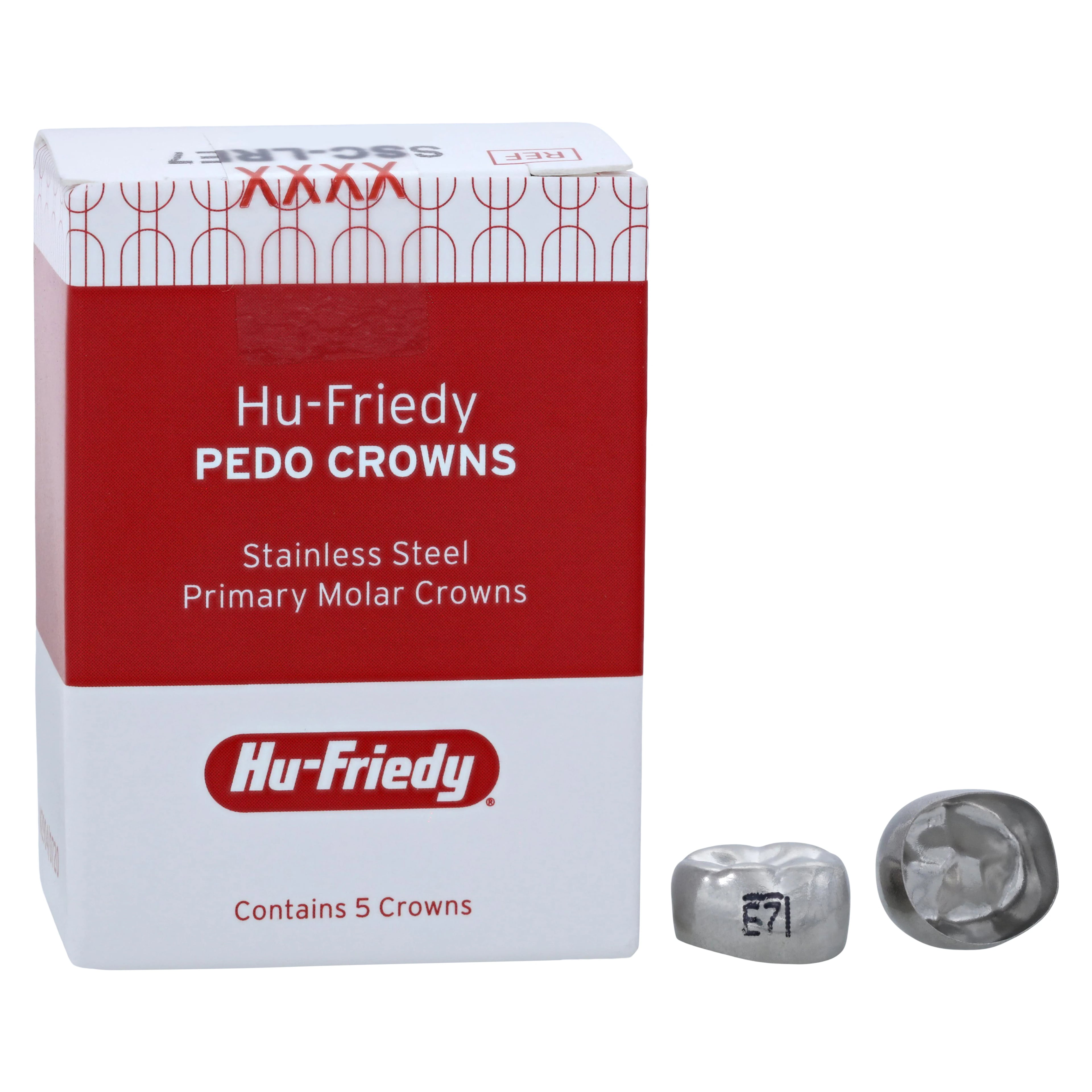 Hu-Friedy Stainless Steel Primary Molar Crown, Lower Right 2nd Primary #7 (E7), 5/Box, SSC-LRE7