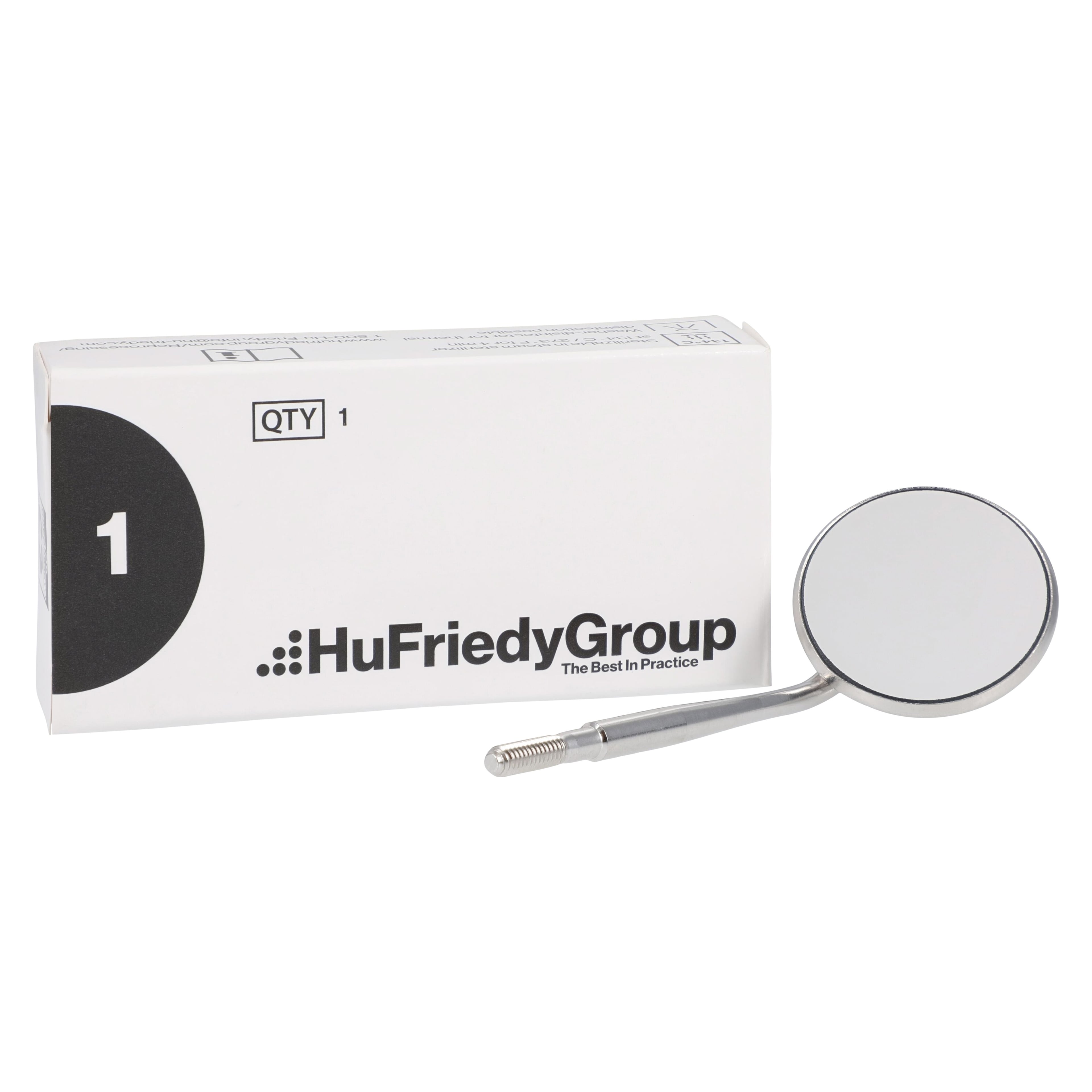 Hu-Friedy Front Surface Cone Socket Mouth Mirror, #5, Rhodium-Coated, Single-Sided, 15/16" (24 mm) Diameter, 1/Pk, MIR5