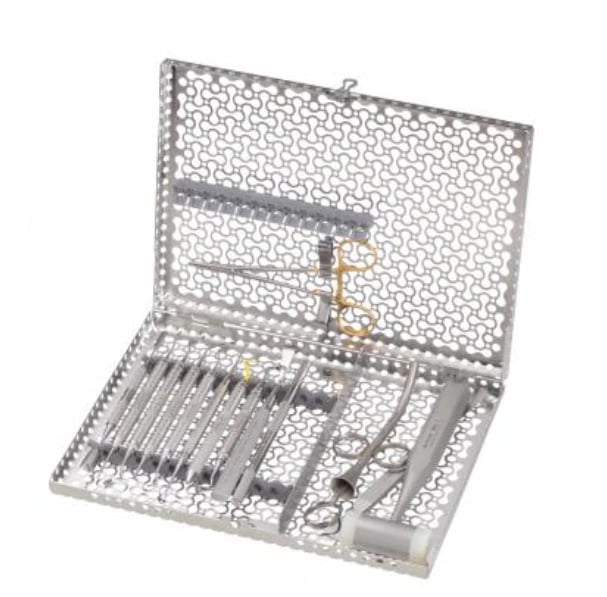 Hu-Friedy IMS Infinity Series 12-Instrument Cassette with Accessory Area, Gray, 11" x 1.25" x 8", IMN4121