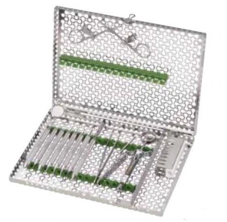 Hu-Friedy IMS Infinity Series 16-Instrument Large Cassette with Accessory Area, Green, IMN4169
