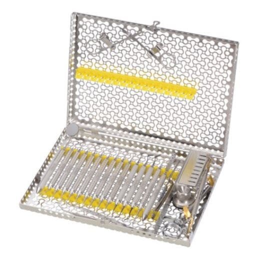 Hu-Friedy IMS Infinity Series 10-Instrument Small Cassette, Yellow, Stainless Steel, IMN5105