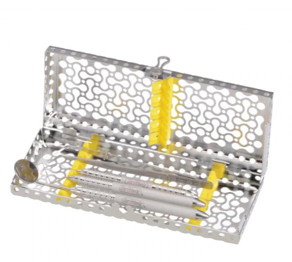 Hu-Friedy IMS Infinity Series 5-Instrument Exam Cassette, Yellow, Stainless Steel, 8" x 3" x 1.25", IMN6055