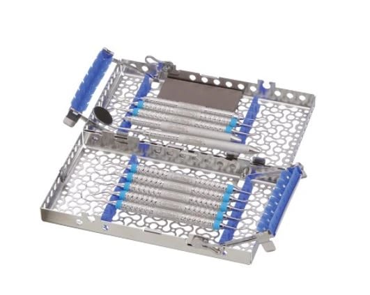 IMS® Infinity Series™ Double-Decker 8-Instrument Cassette, 8" x 1.5" x 3", White, Stainless Steel, IMN9082