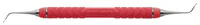 Hu-Friedy EverEdge 2.0 Nevi 2 Posterior Sickle Scaler, Double-Ended, Resin 8 Colors Handle (Red), SCNEVI2C8E2