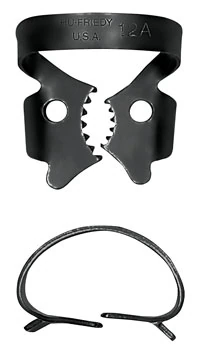 Hu-Friedy Black Line Rubber Dam Clamp #12A, Winged, Lower Right Molars, RDCM12AX