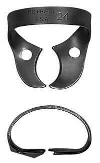 Hu-Friedy Black Line Rubber Dam Clamp, Wingless, Size 24, Matte Satin Finish