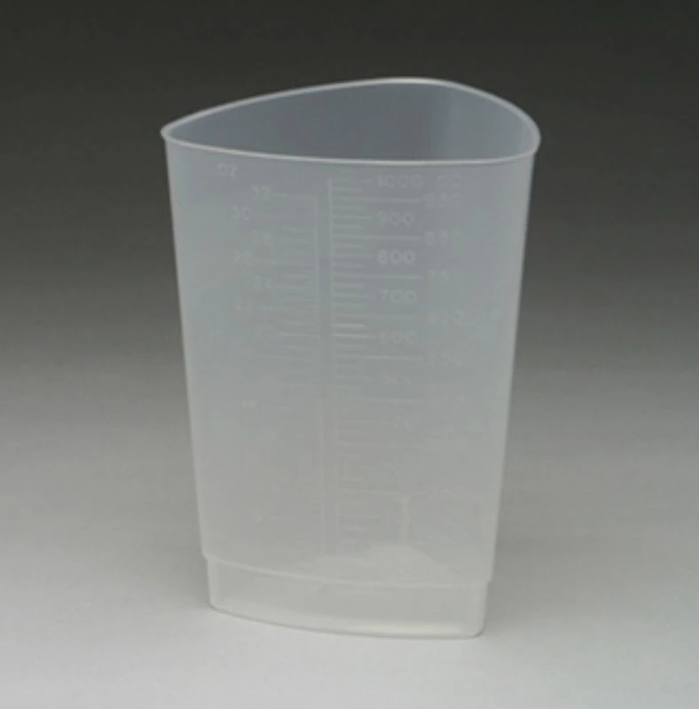 Medegen Graduate Triangular Unbreakable Translucent Graduated Container, 1000 mL, Plastic, Non-Sterile, Each