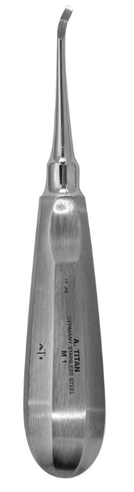 Miller 1 Root Elevator Apexo, Left Curve, Single End, Stainless Steel, Each