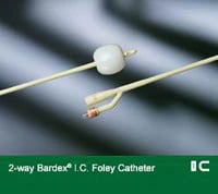 Bardex 2-Way Foley Catheter, Silicone Coated, Short Open Tip, 18 Fr, 5 cc Balloon, 5CC-2-Way CT