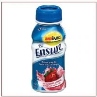 Ensure Nutritional Shake, Strawberry, 8 oz Bottles, 24/Case