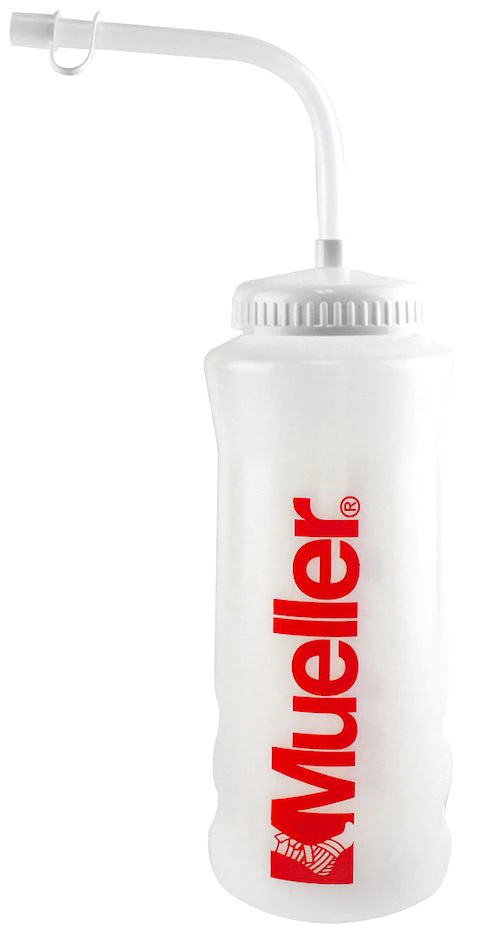Mueller Sports Medicine Water Bottle, Quart, White with Straw