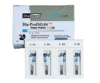 DiaDent Dia-ProISO GT Spillproof mm-Marked Absorbent Paper Points, .04 Taper, #45, White, 100/Pk, MP210-609