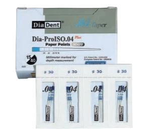 DiaDent Dia-ProISO GT Absorbent Paper Points, .06 Taper, Size #35, Green, Millimeter-Marked, Spillproof, 100/Box, MP212-607