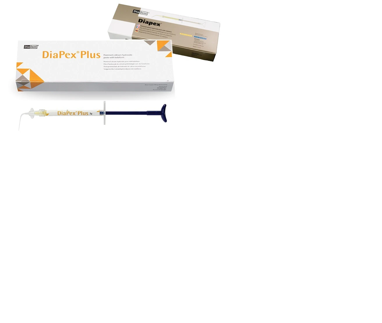 DiaPex Plus Calcium Hydroxide Paste with Iodoform, Regular Kit, 2 g Syringe with 20 Tips, A1001-501