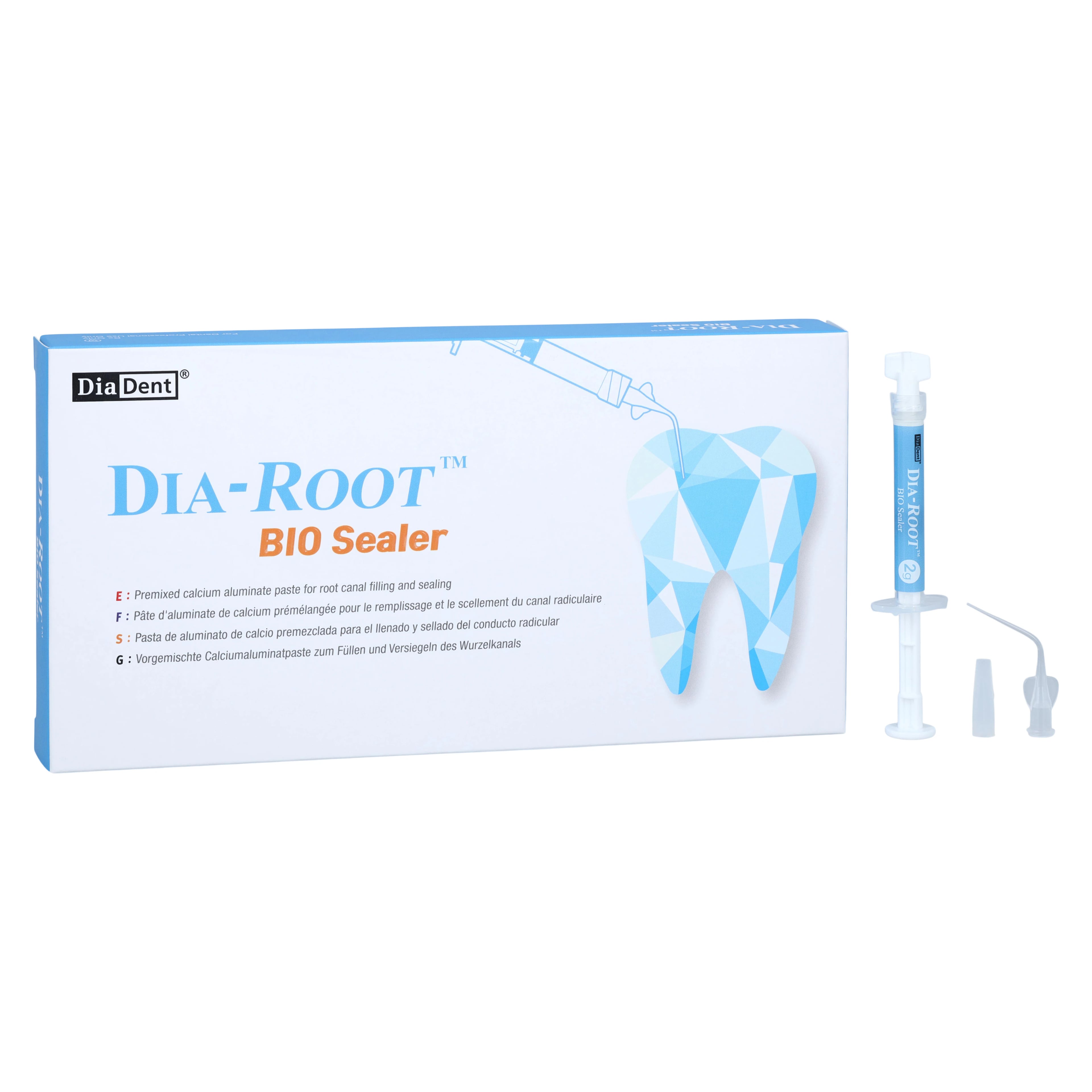 Dia-Root Bio Sealer Bioceramic Calcium Silicate MTA Root Canal Sealer, Regular Kit, 2g Syringe, 20 Tips, 1003-701