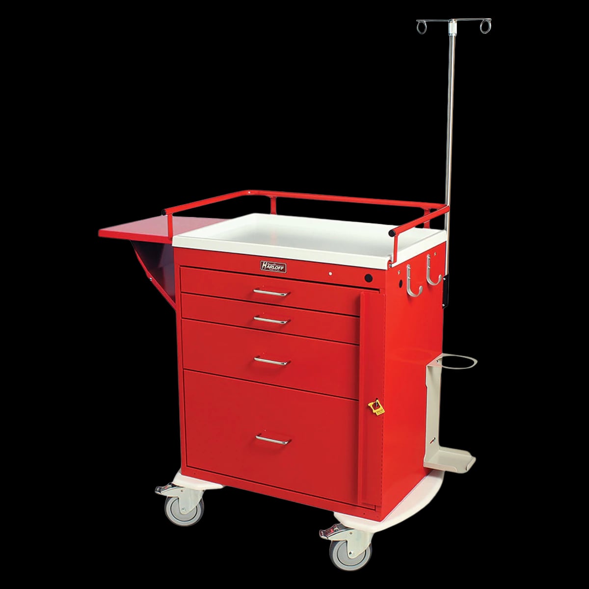 Harloff Manufacturing Classic Crash Cart, 4-Drawer Emergency Cart